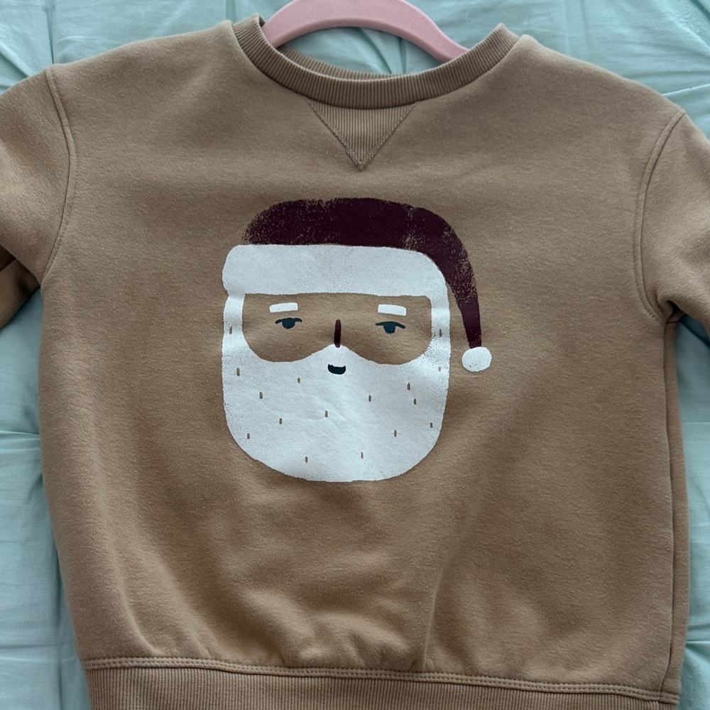 Kids Tan Santa Sweatshirt